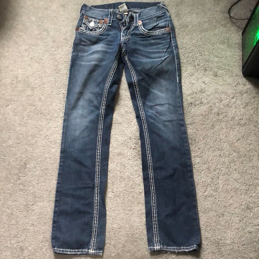 TRUE RELIGION RICKY BIG T STITCH STRAIGHT JEAN. Excellent condition.